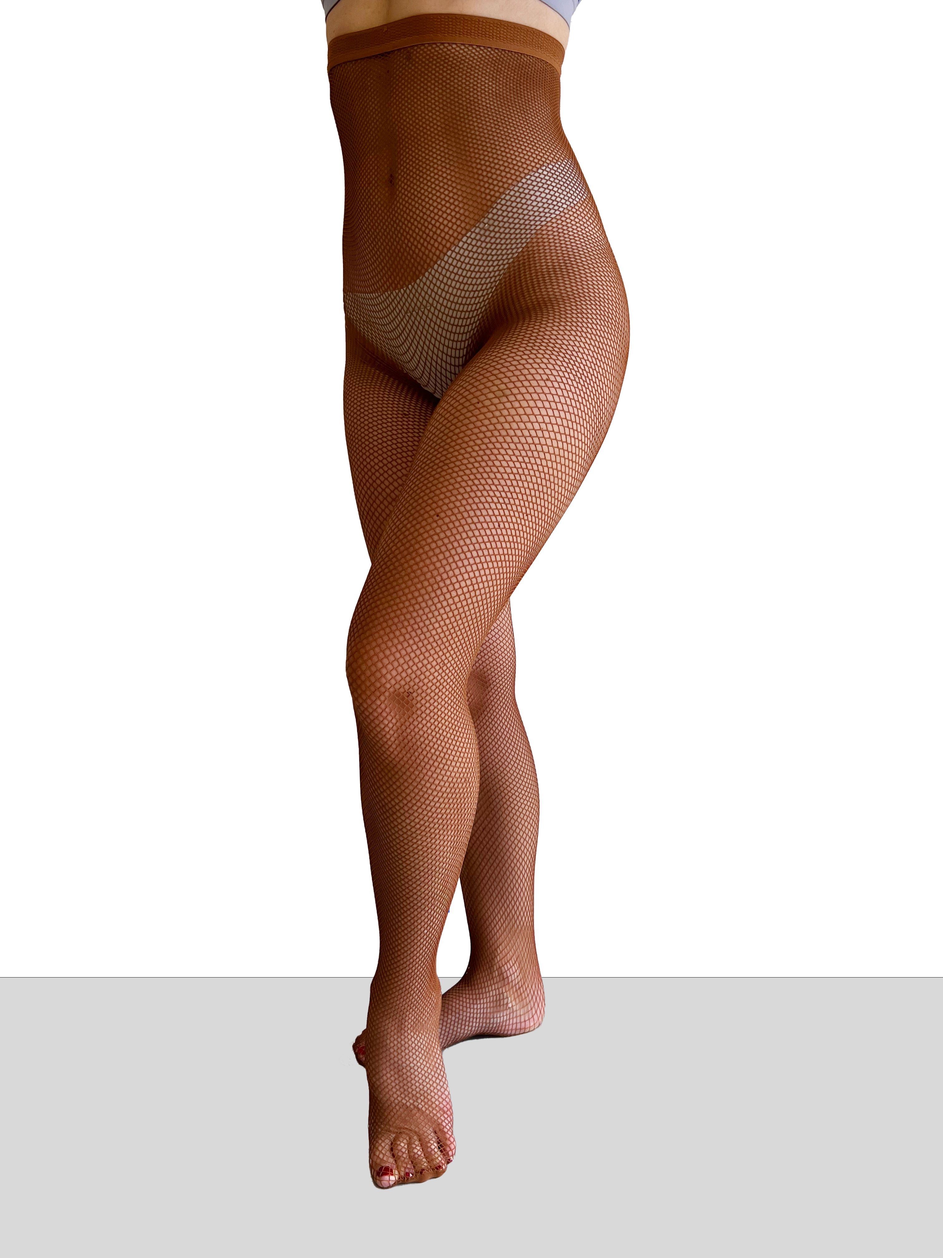 Dark Tan Pro Fishnet Tights Mira Threads